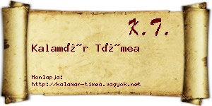 Kalamár Tímea névjegykártya
